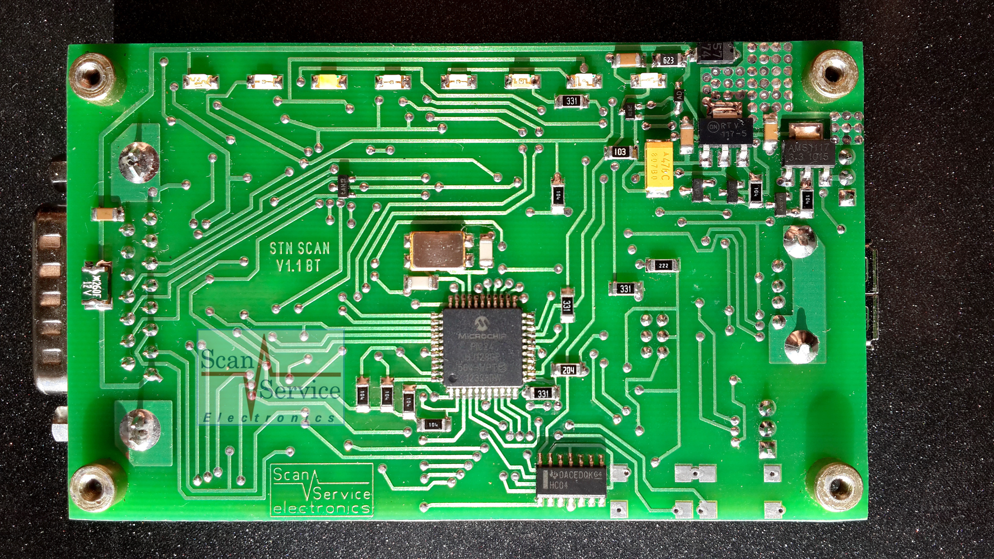 The adapter board v1.1BT Assembly. The bottom layer.