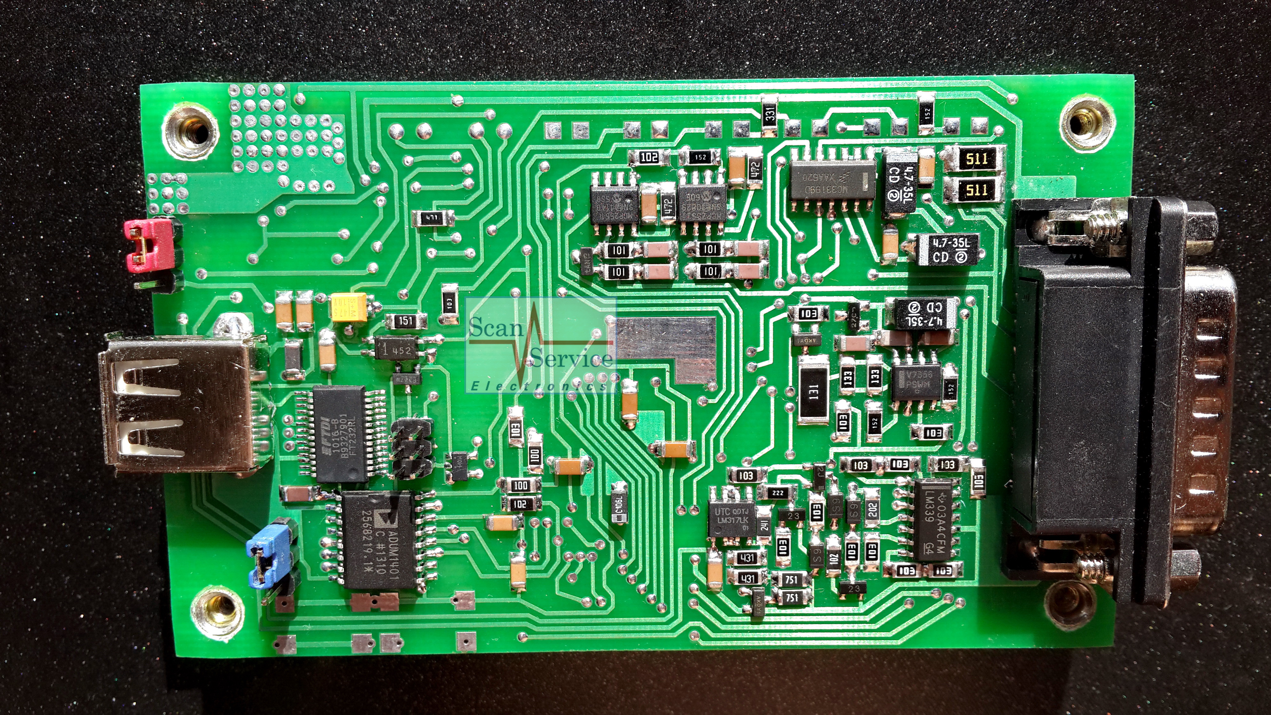 The adapter board v1.1BT Assembly. The top layer.